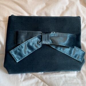 Elegant Deep Blue Clutch with Bow